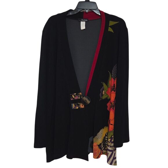 Moonlight Women Vintage Kimono Jacket Floral Print Acetate Blend XXL Made in USA - Picture 9 of 9